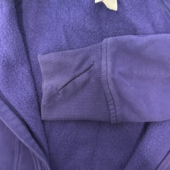 Girls' Fleece Full Zip Hooded Sweatshirt - All in Motion™ Purple L - Picture 4 of 4